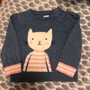 Gap Cat sweater pink, blue and white